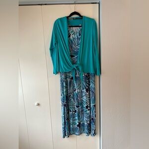 Final markdown! XL Belle by Kim Gravel Turquoise Cardigan & Dress
